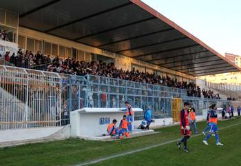 Tifosi agrigentini sugli spalti dello stadio Esseneto